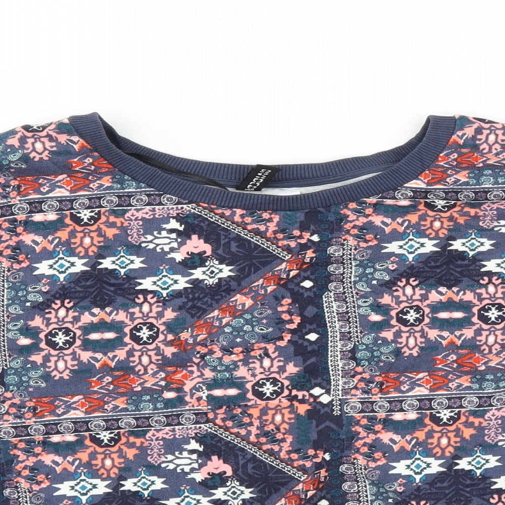 Divided by H&M Womens Blue Paisley  Pullover Sweatshirt Size XS