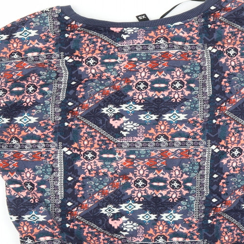 Divided by H&M Womens Blue Paisley  Pullover Sweatshirt Size XS