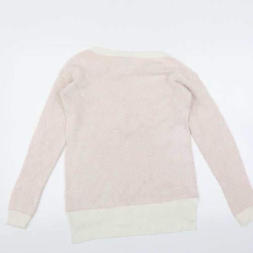 ASOS Womens Pink   Pullover Jumper Size 6  - lace neckline detail
