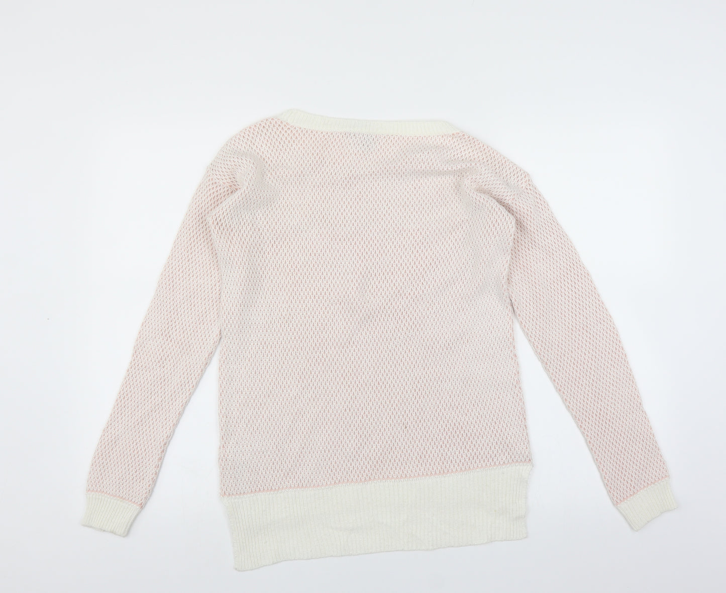 ASOS Womens Pink   Pullover Jumper Size 6  - lace neckline detail