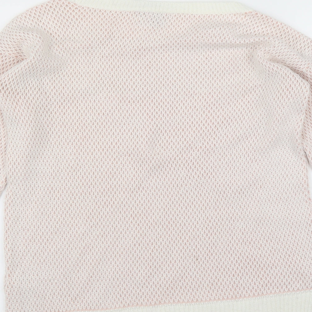 ASOS Womens Pink   Pullover Jumper Size 6  - lace neckline detail