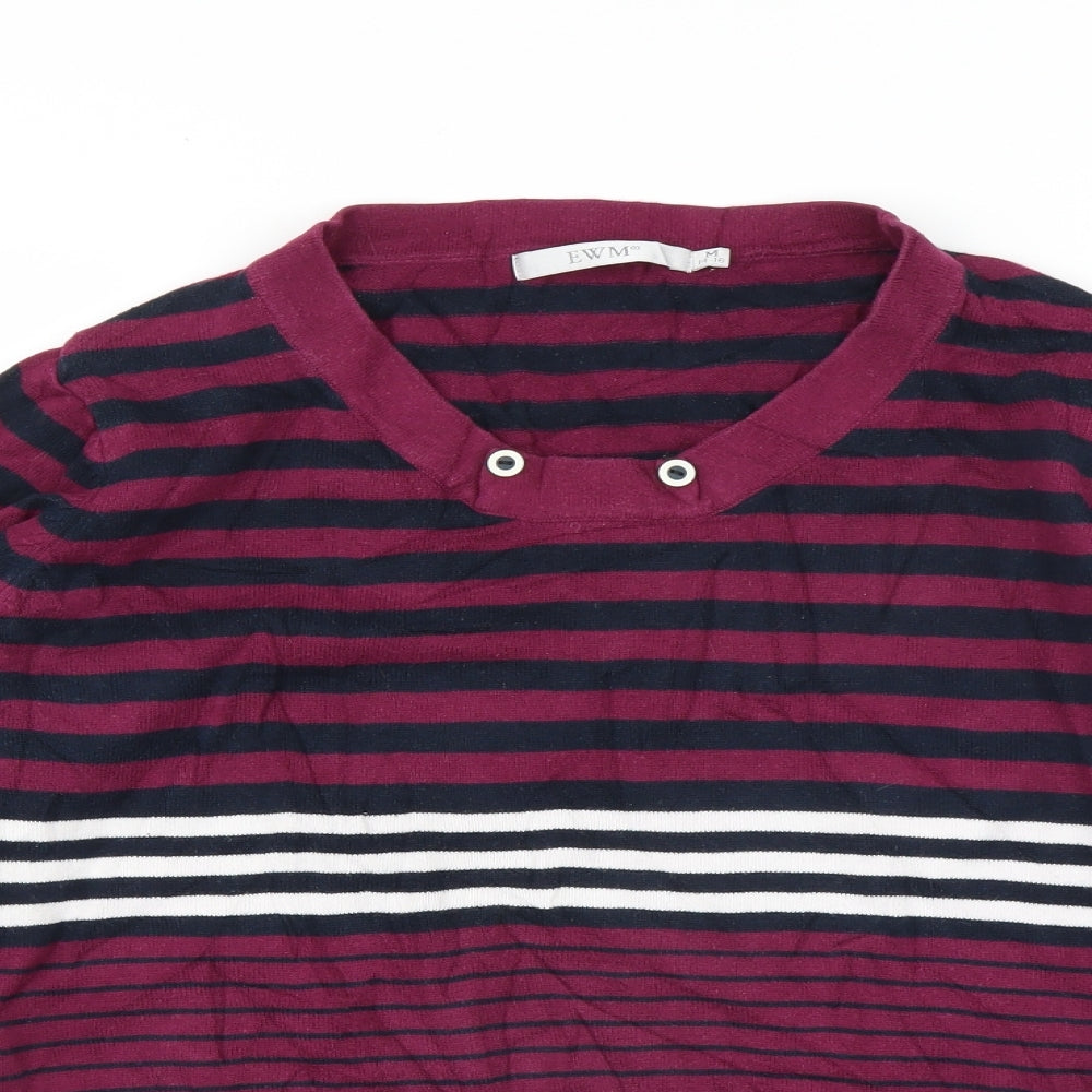 EWM Womens Purple Striped  Pullover Jumper Size M
