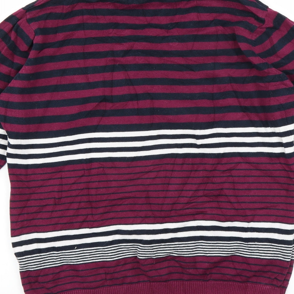 EWM Womens Purple Striped  Pullover Jumper Size M