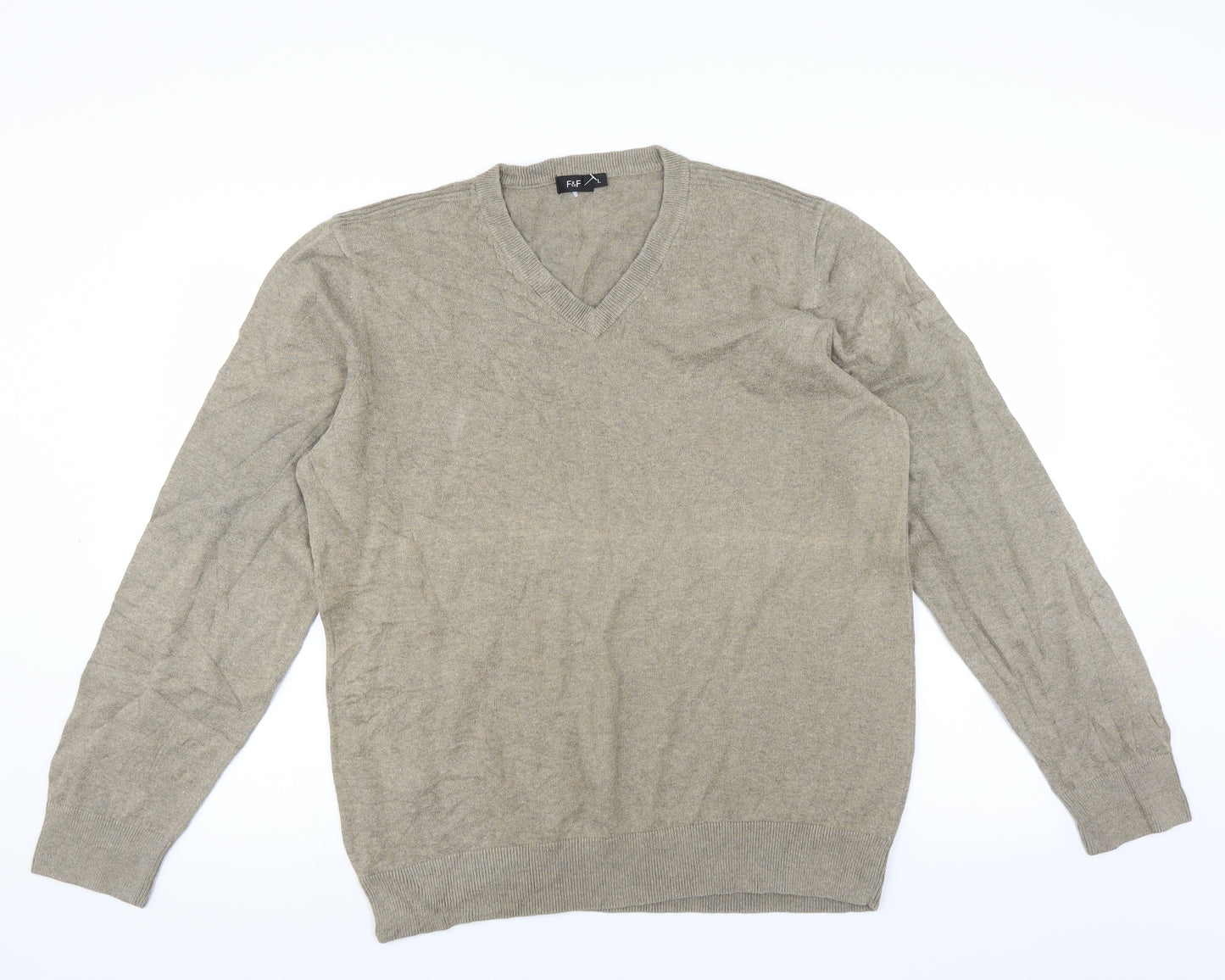 F&F Mens Beige   Pullover Jumper Size L