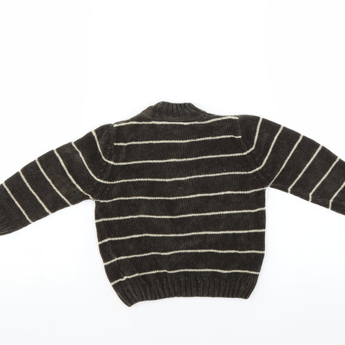 Mothercare Boys Brown Striped  Pullover Jumper Size 2-3 Years