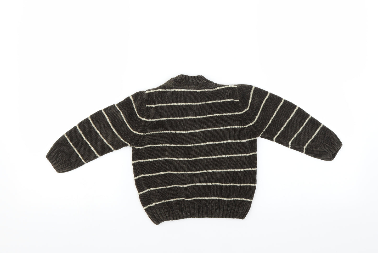 Mothercare Boys Brown Striped  Pullover Jumper Size 2-3 Years