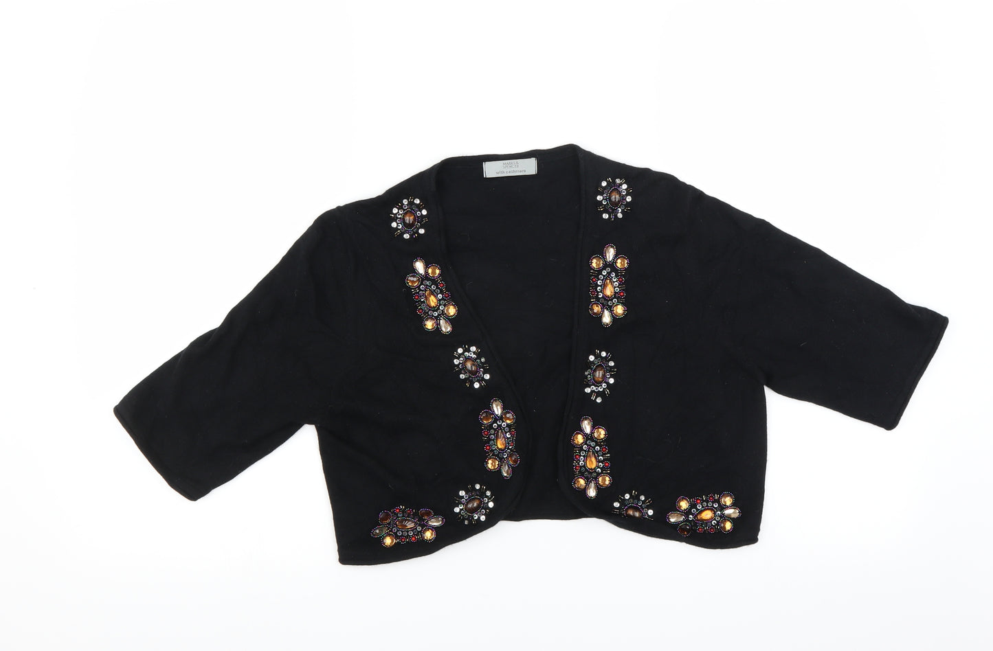 Marks and Spencer Womens Black   Cardigan Jumper Size 14  - shrug