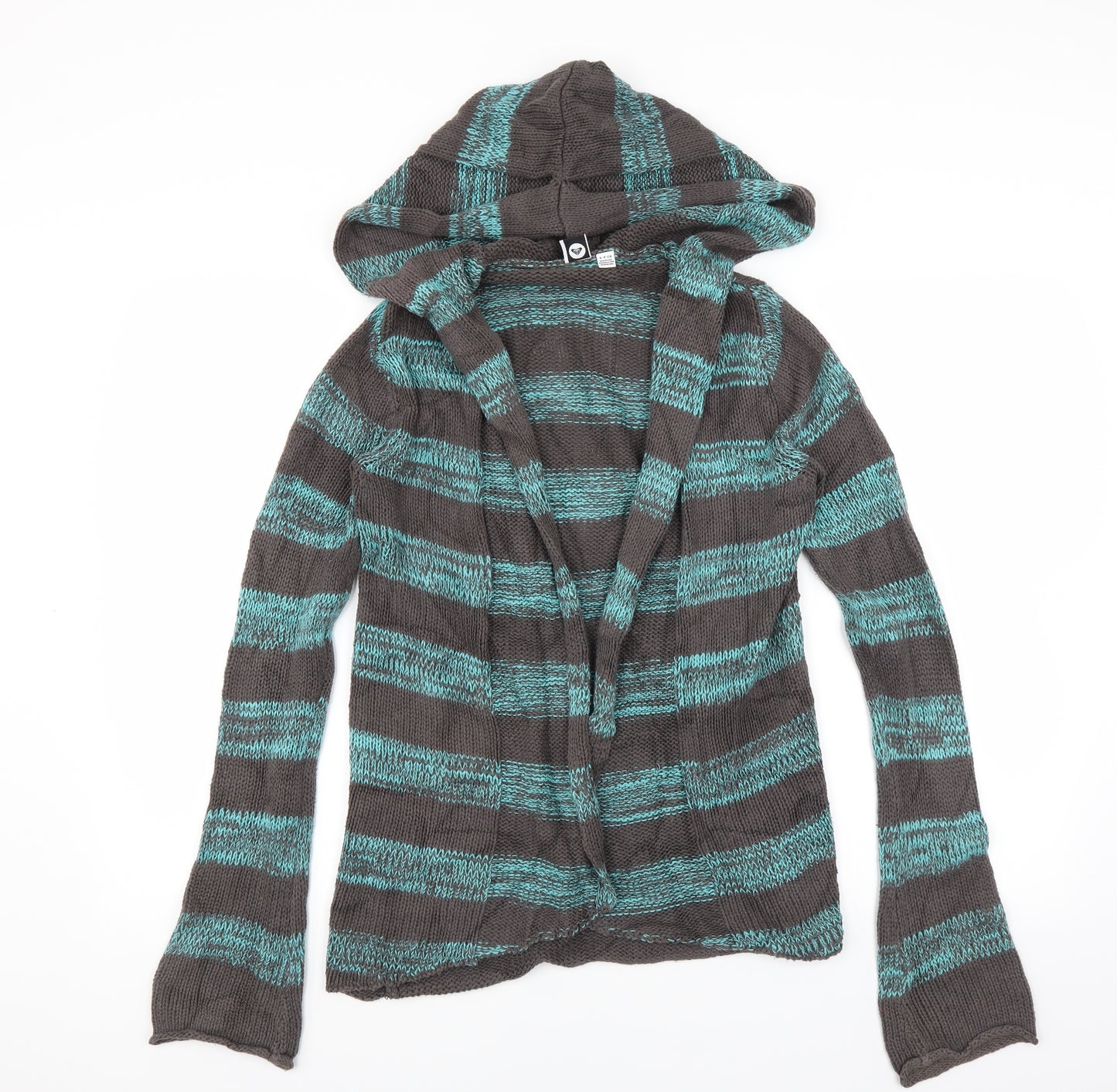ROXY Womens Green Striped  Cardigan Jumper Size S