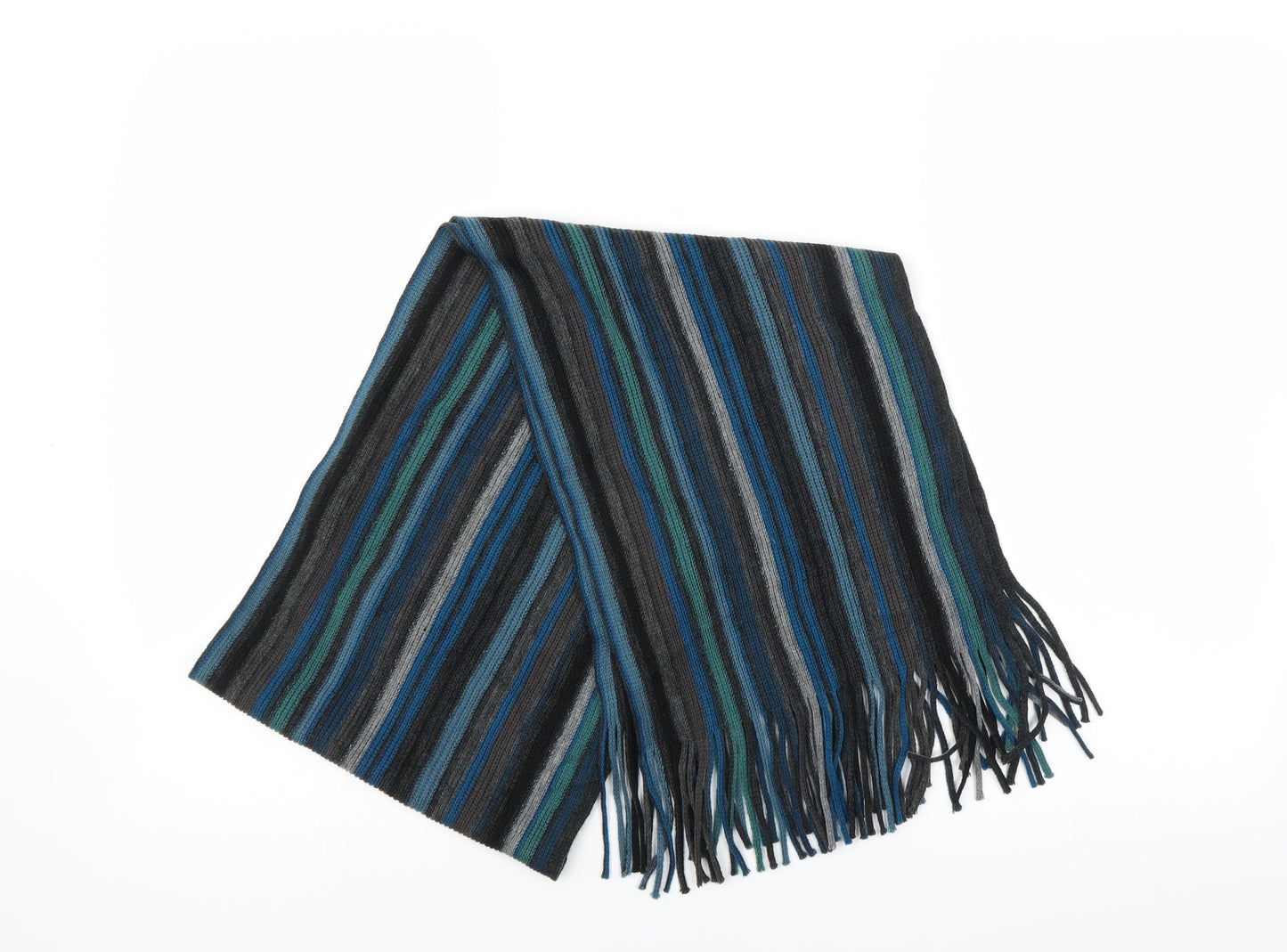 Preworn Mens Blue Striped  Scarf  One Size