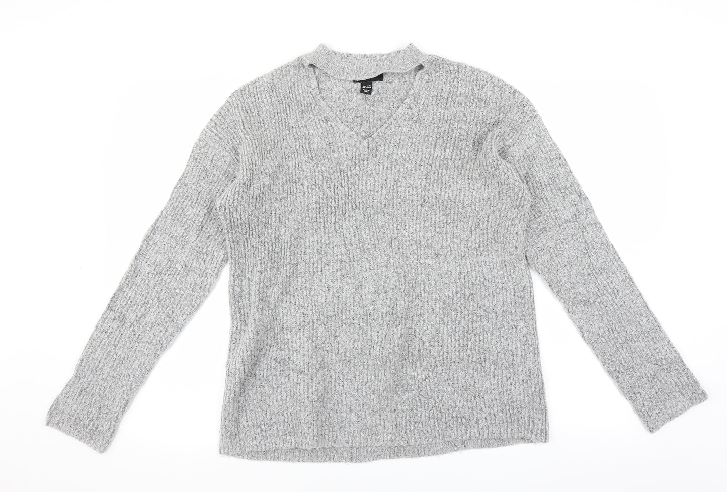 New Look Girls Grey   Pullover Jumper Size 14-15 Years  - Choker style neck
