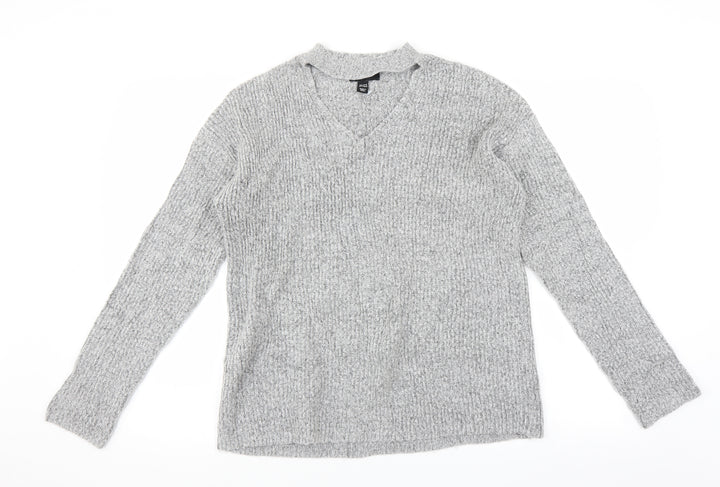 New Look Girls Grey   Pullover Jumper Size 14-15 Years  - Choker style neck