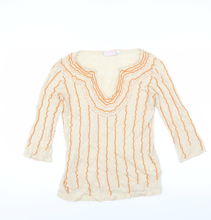 Gharani Strok Womens Beige Pullover Jumper Size S