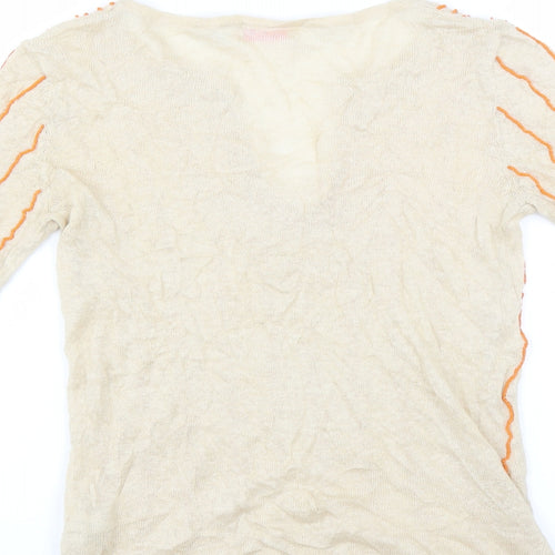 Gharani Strok Womens Beige   Pullover Jumper Size S