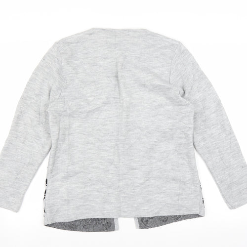 Glimpse Womens Grey   Cardigan Jumper Size M  - floral detail