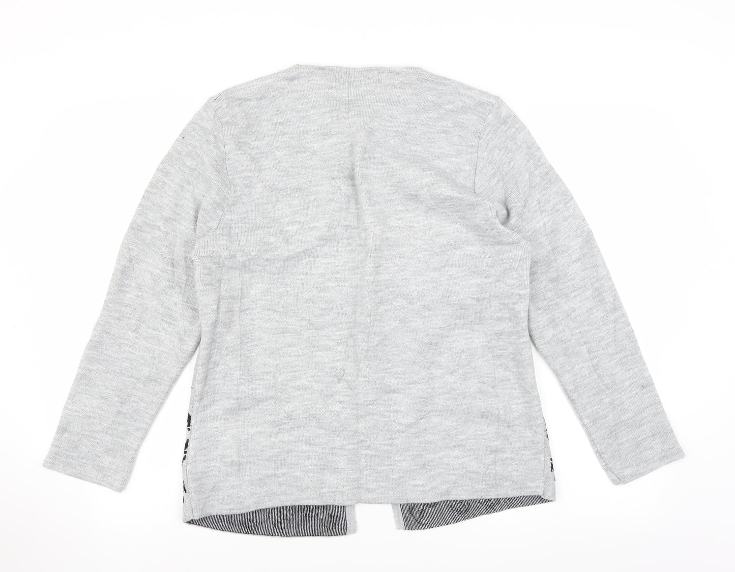 Glimpse Womens Grey   Cardigan Jumper Size M  - floral detail