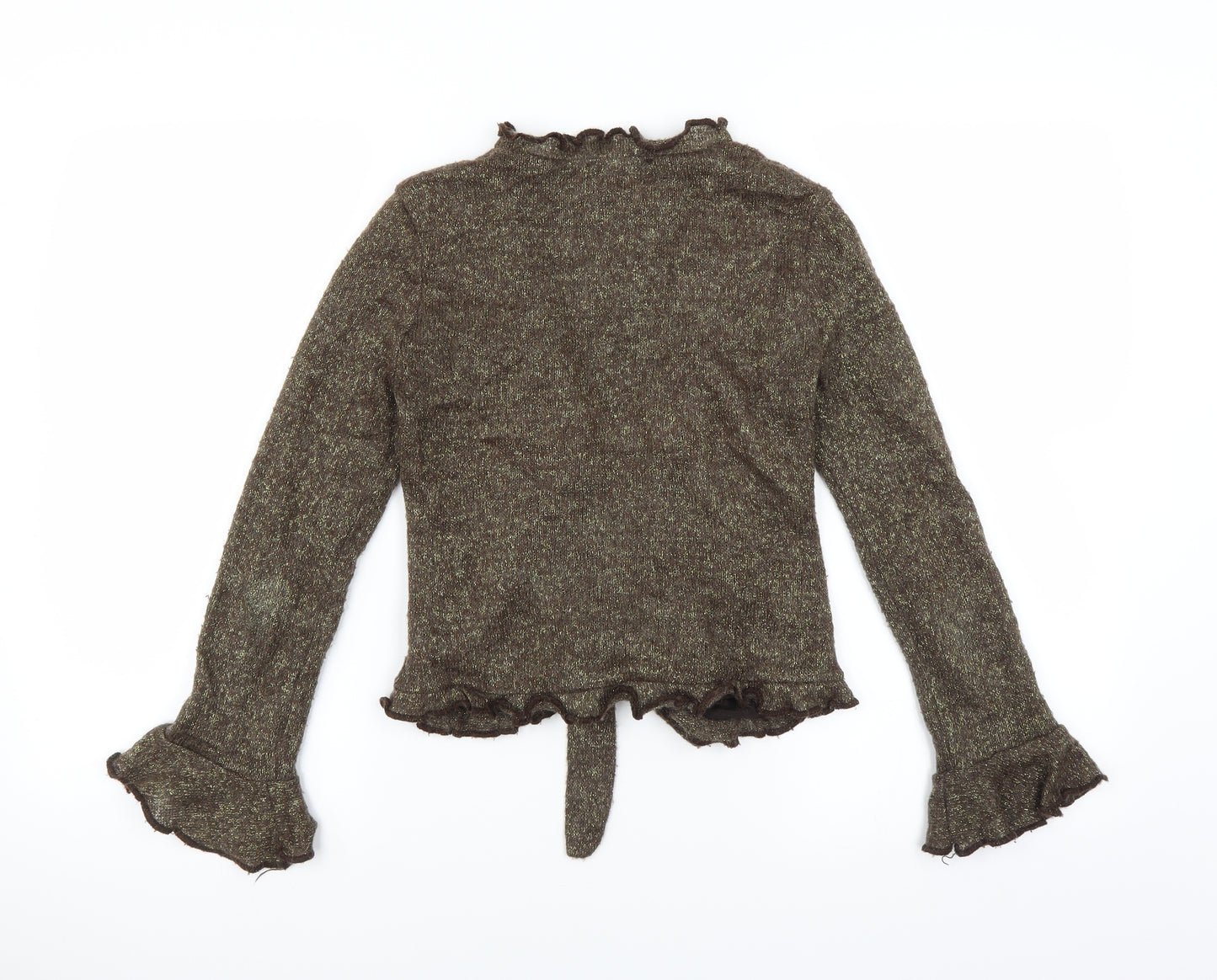 loana Womens Brown   Cardigan Jumper Size S  - tie front