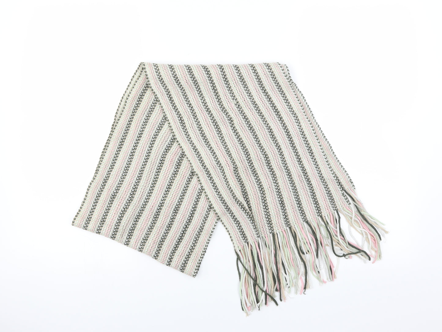 Preworn Womens Green Striped   Scarf