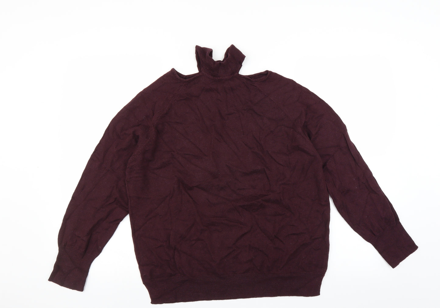 F&F Womens Purple   Pullover Jumper Size 14  - cold shoudler