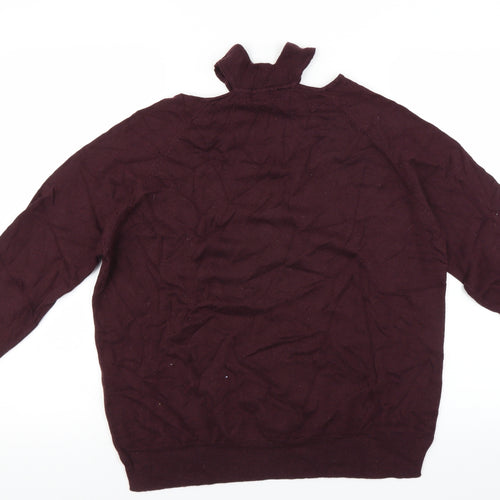F&F Womens Purple   Pullover Jumper Size 14  - cold shoudler