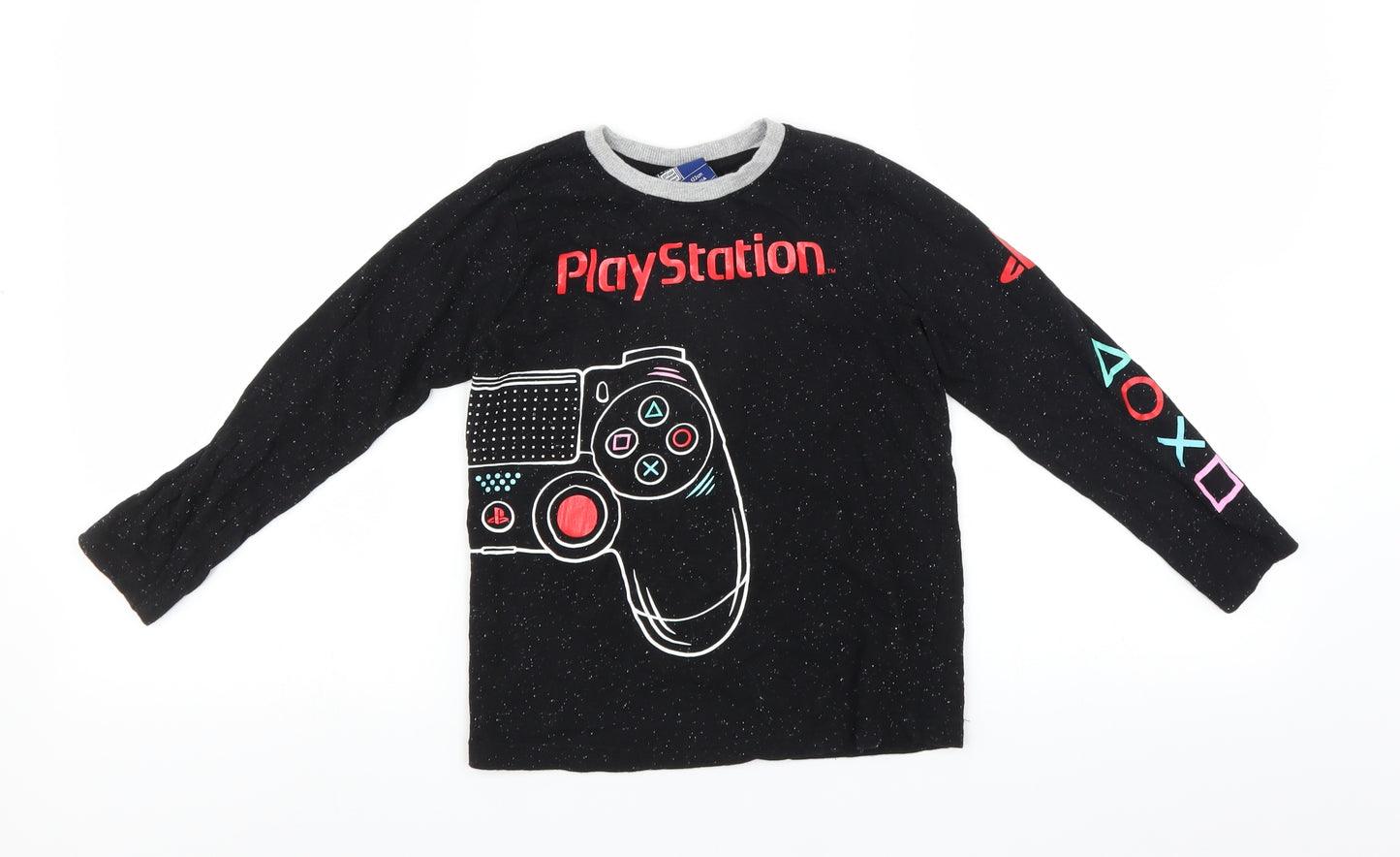 PlayStation Boys Black   Basic T-Shirt Size 6-7 Years  - Playstation