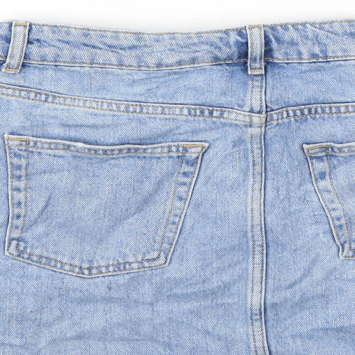 Topshop Womens Blue   A-Line Skirt Size 10