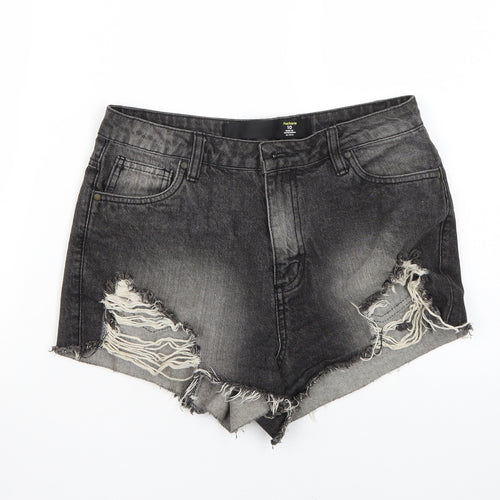 FACTORIE Womens Black   Cut-Off Shorts Size 10