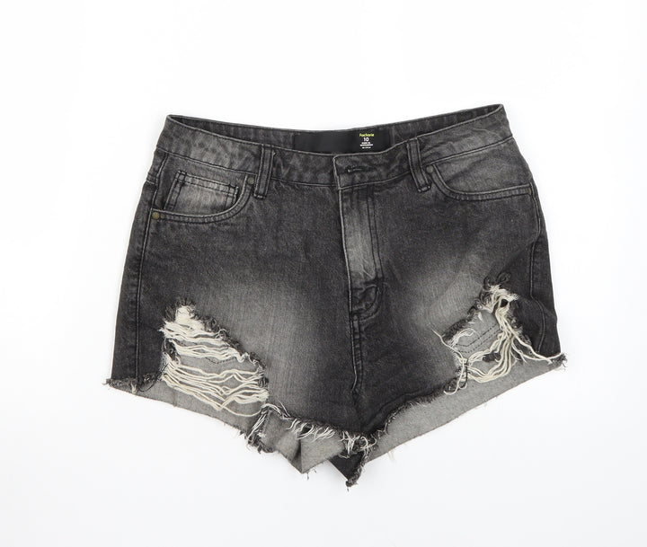 FACTORIE Womens Black Cut-Off Shorts Size 10