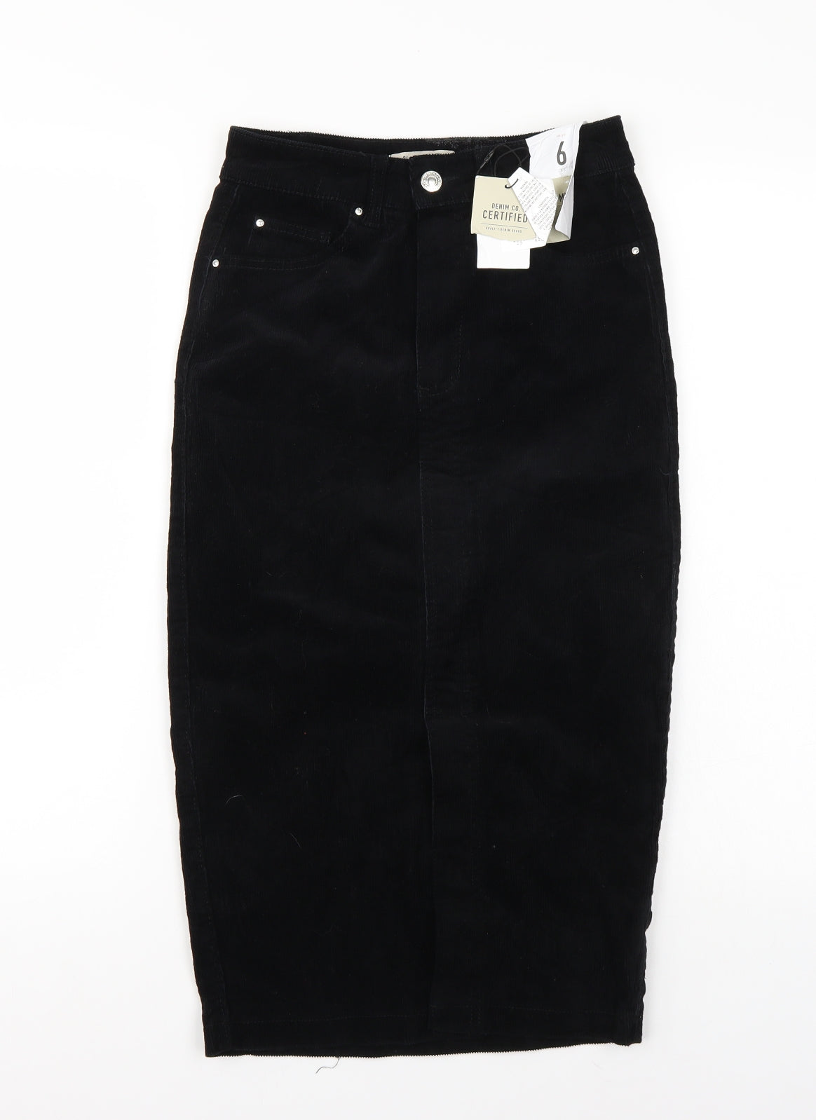 Denim & Co. Womens Black   A-Line Skirt Size 6