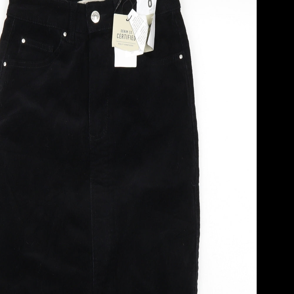 Denim & Co. Womens Black   A-Line Skirt Size 6