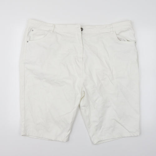 Yours Womens White   Bermuda Shorts Size 28