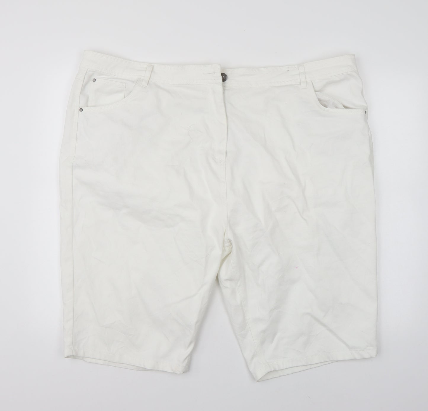 Yours Womens White   Bermuda Shorts Size 28