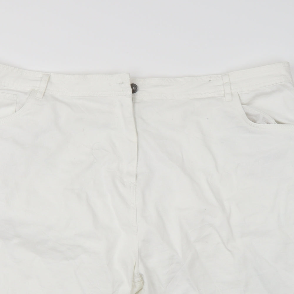 Yours Womens White   Bermuda Shorts Size 28