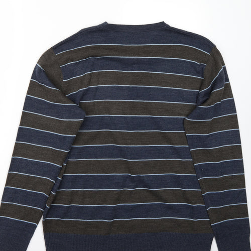 M&Co Womens Blue Striped  Pullover Jumper Size L