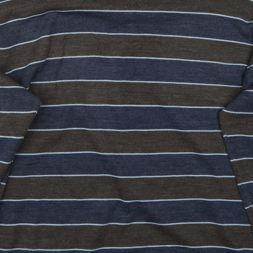 M&Co Womens Blue Striped  Pullover Jumper Size L