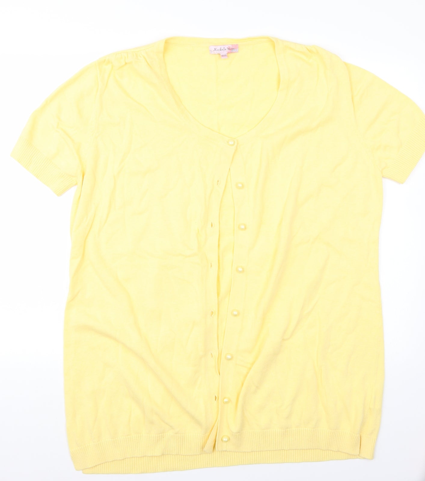 Michele Hope Womens Yellow   Cardigan Jumper Size 24