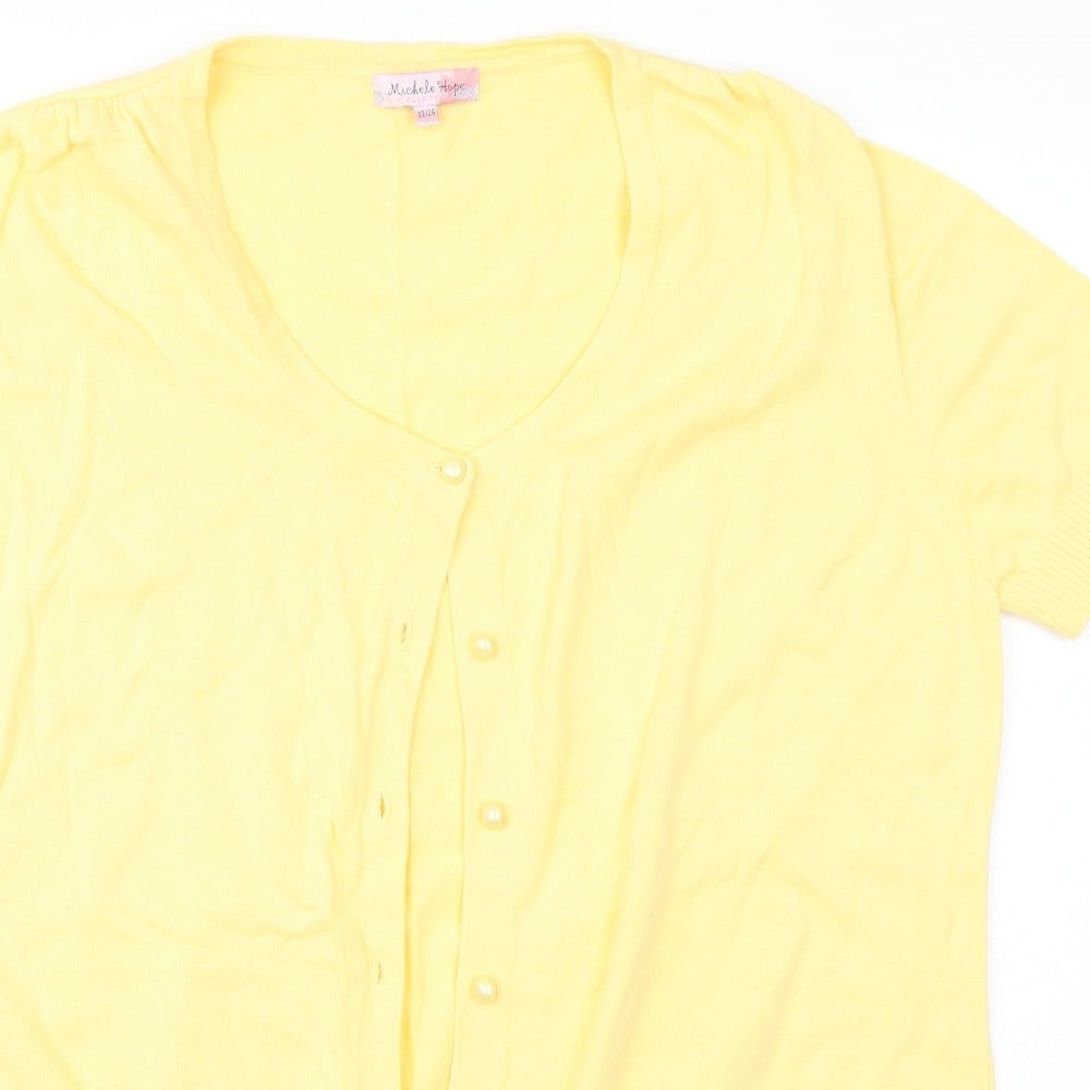 Michele Hope Womens Yellow   Cardigan Jumper Size 24