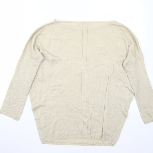 tanitha Womens Beige   Henley Jumper Size M