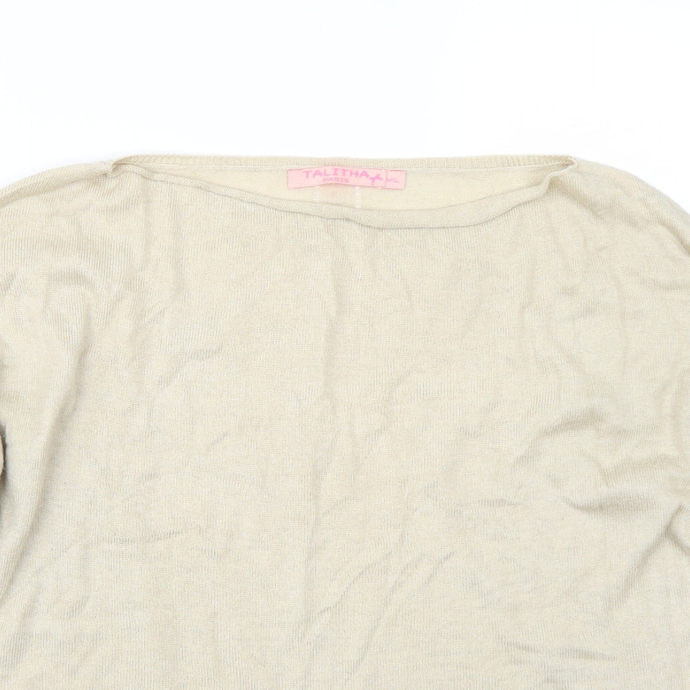 tanitha Womens Beige   Henley Jumper Size M