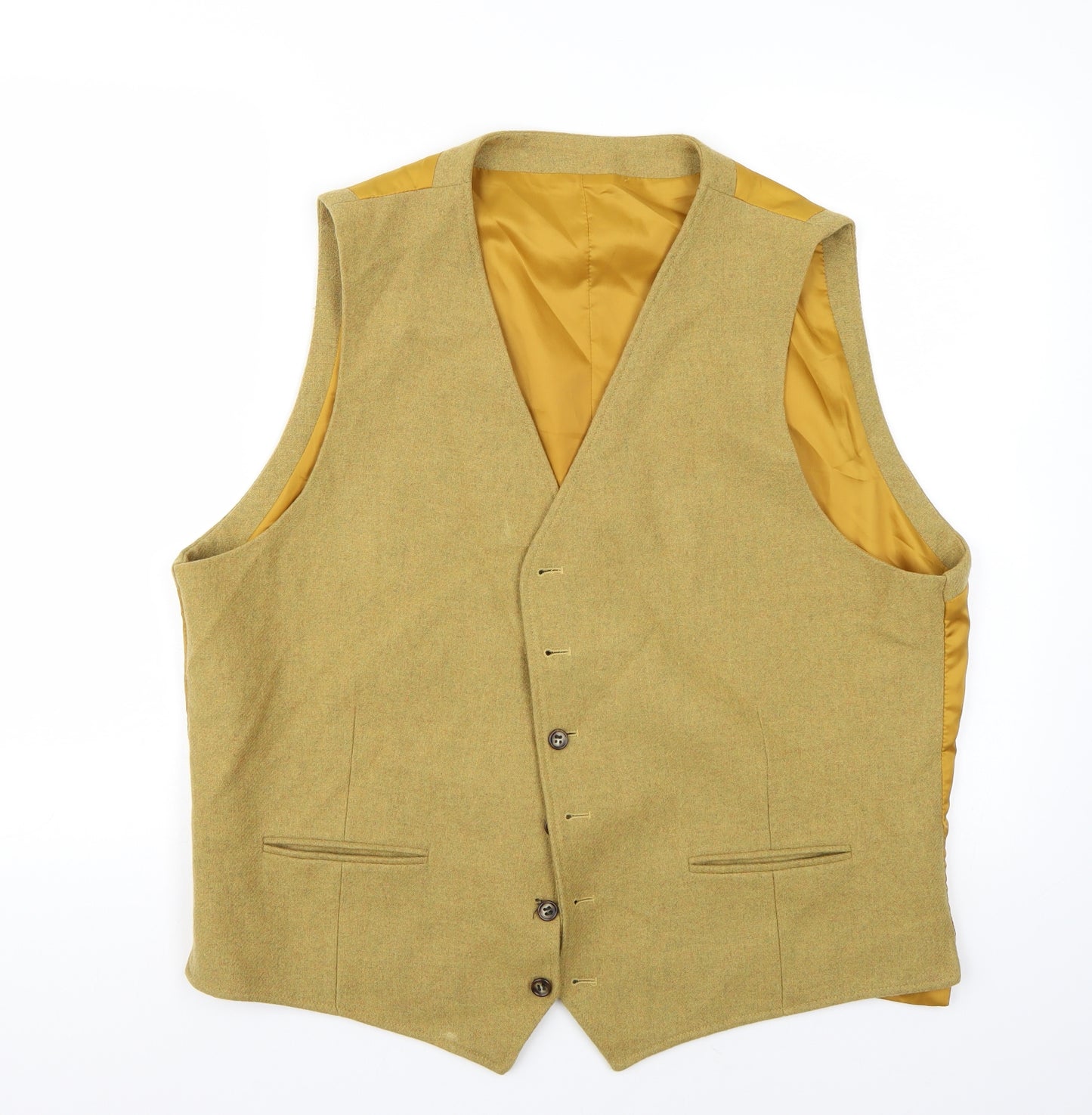 Brook Taverner Mens Yellow   Jacket Suit Waistcoat Size 44
