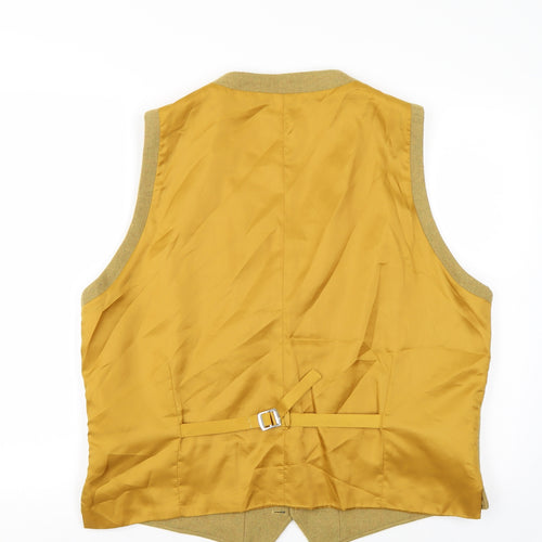 Brook Taverner Mens Yellow   Jacket Suit Waistcoat Size 44