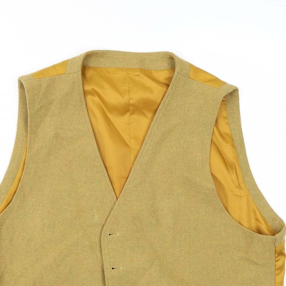 Brook Taverner Mens Yellow   Jacket Suit Waistcoat Size 44