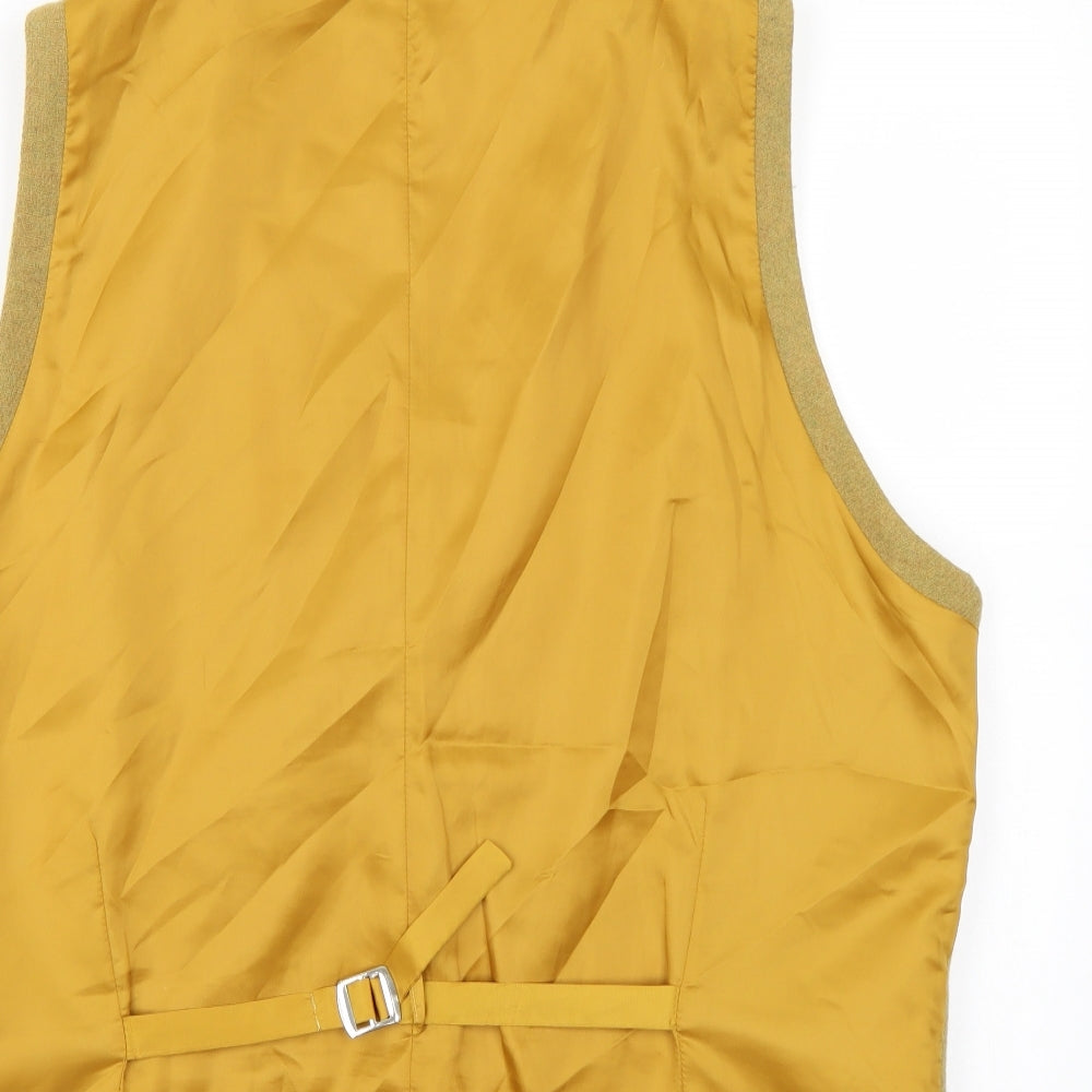 Brook Taverner Mens Yellow   Jacket Suit Waistcoat Size 44