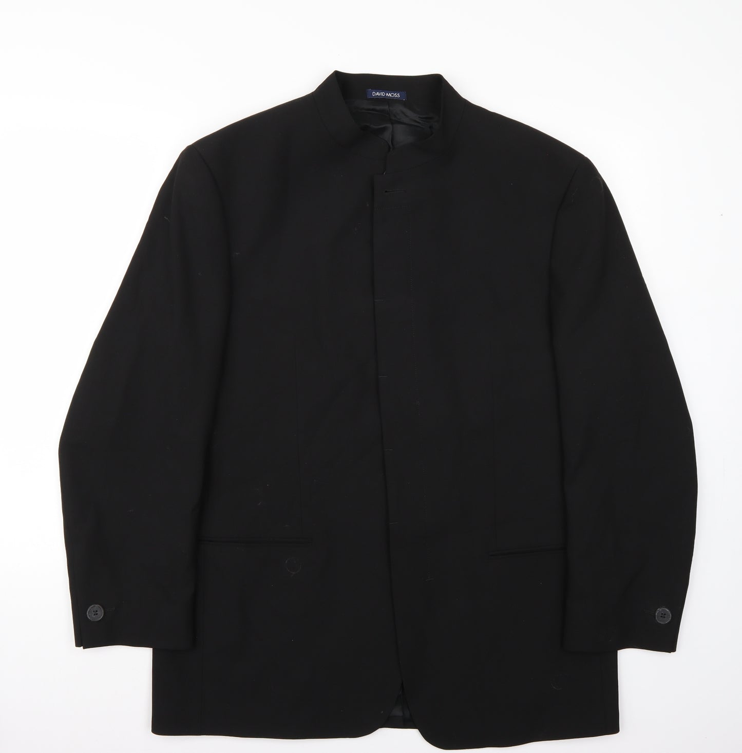 David Moss Mens Black   Jacket Suit Jacket Size 42