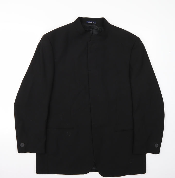 David Moss Mens Black   Jacket Suit Jacket Size 42