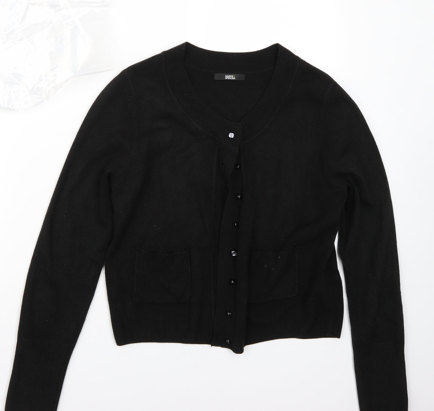 Marks and Spencer Womens Black   Cardigan Jumper Size 14