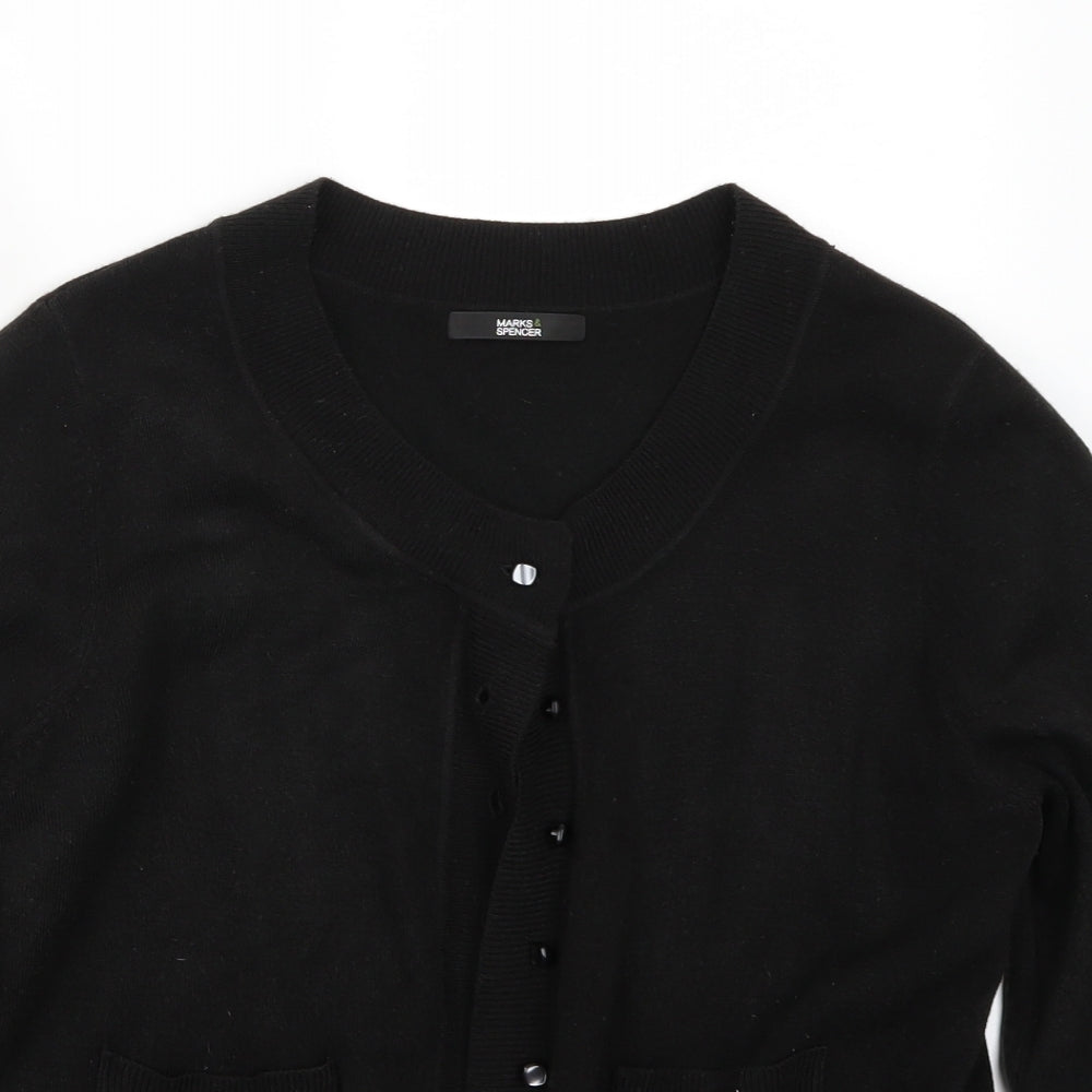 Marks and Spencer Womens Black   Cardigan Jumper Size 14