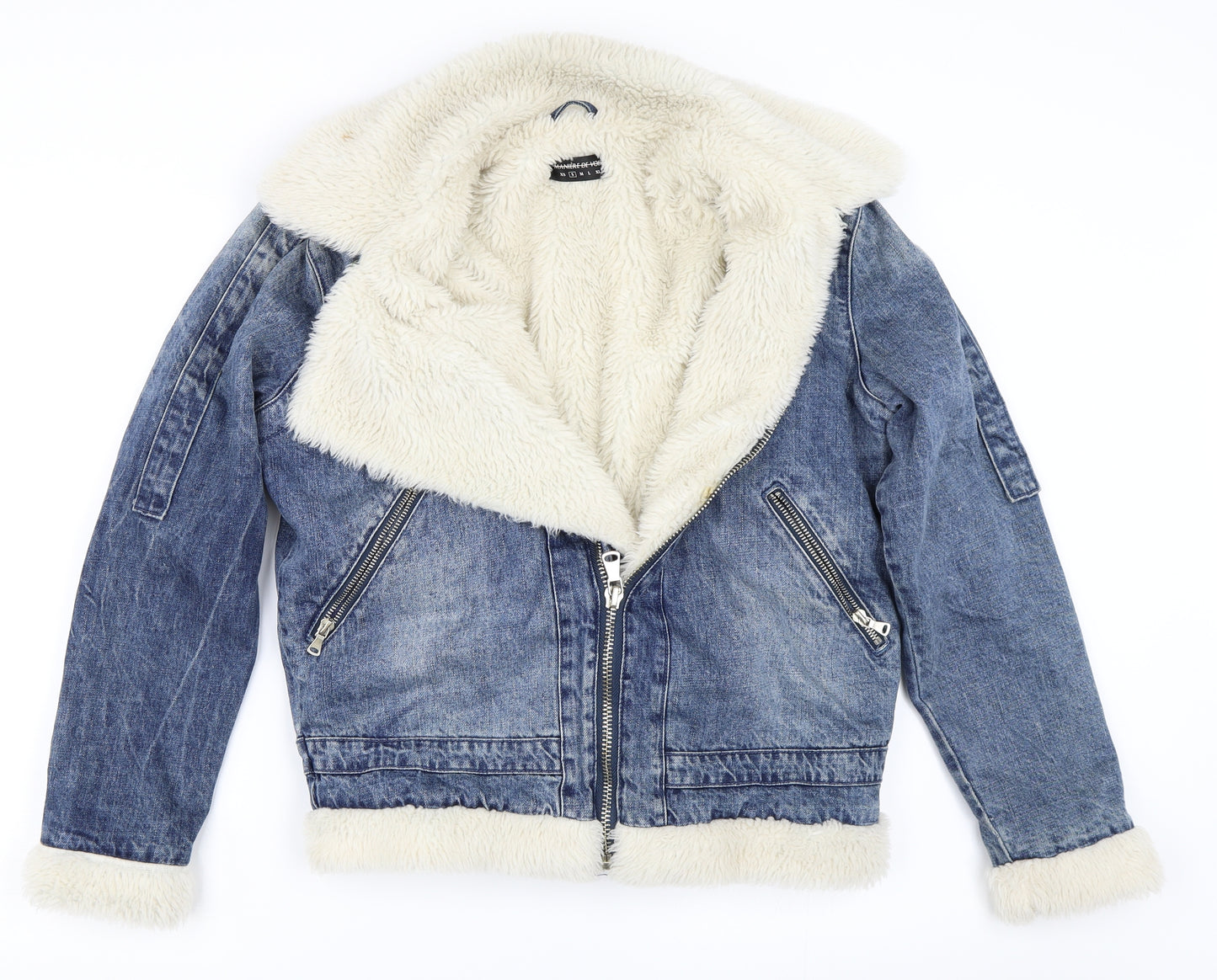 Maniere De Voir Mens Blue  Denim Jacket  Size S