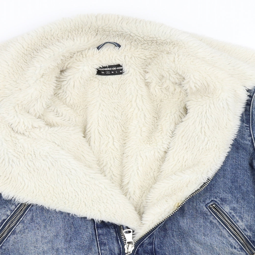 Maniere De Voir Mens Blue  Denim Jacket  Size S