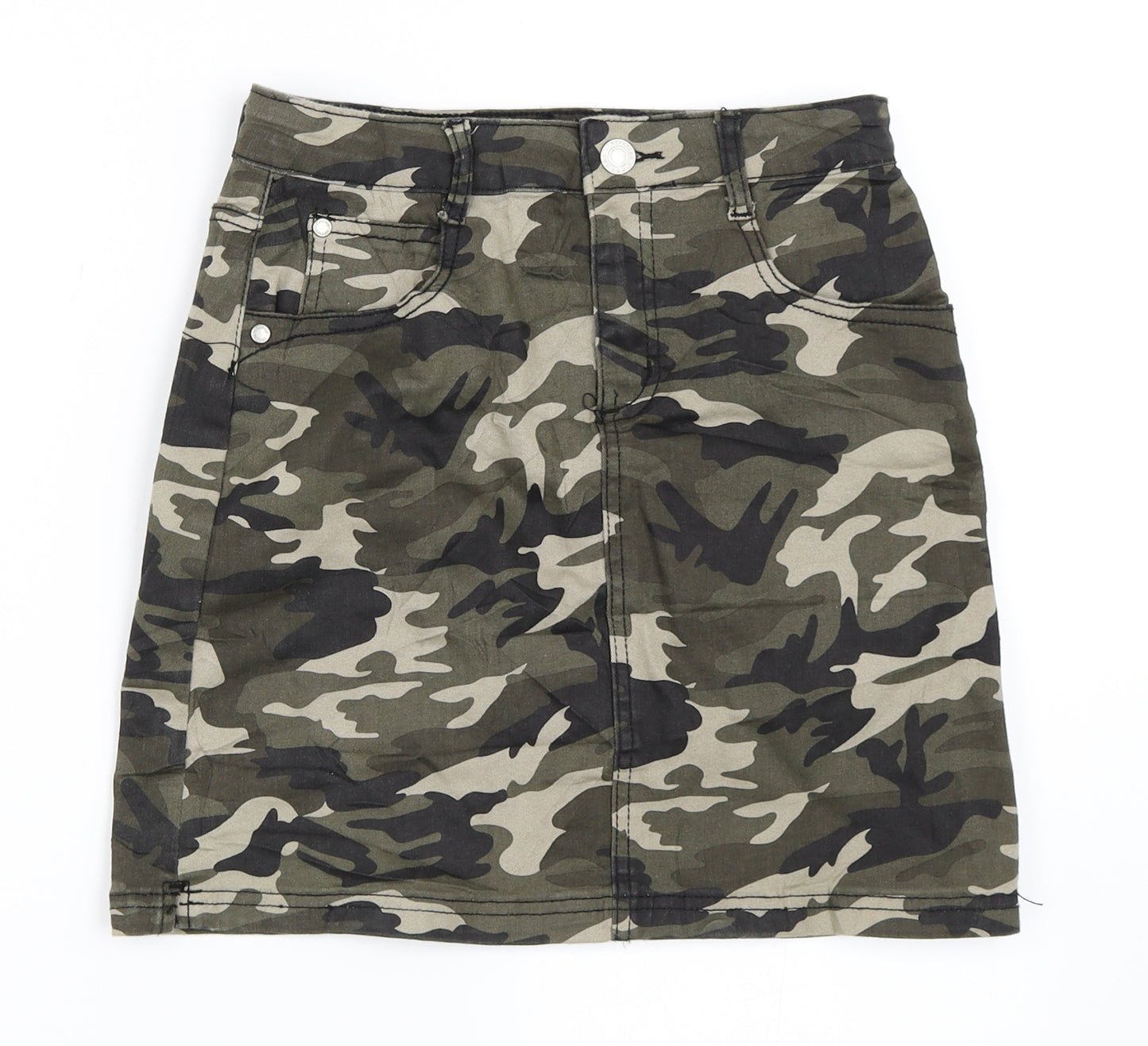 Firetrap Girls Green Camouflage  Mini Skirt Size 13 Years