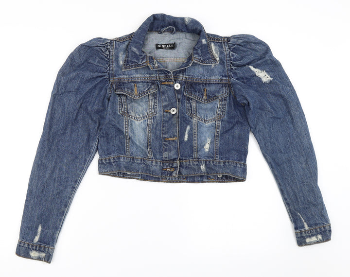Giselle Womens Blue Denim Jacket Size 4